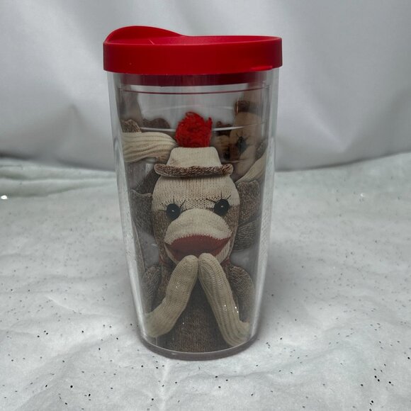 Ted is 16 Oz PJ Sock Monkey Hear No Evil See No Evil Double Wall Travel Mug NWT - Picture 9 of 9